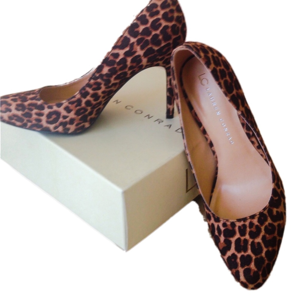 LC Lauren Conrad Leopard High Heel Shoes NWT - Picture 3 of 7